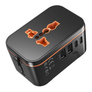 ইউনিভার্সাল ট্রাভেল অ্যাডাপ্টার ২টি USB-C ২টি USB-A ও মাল্টি AC আউটলেটসহ