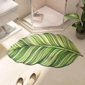 Fresh Green Leaf Anti-Slip Quick Dry Bath Mat