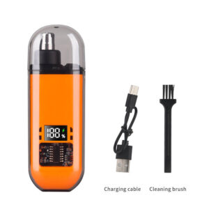 Portable 2-in-1 Rechargeable Ear & Nose Hair Trimmer with Washable Removable Blade
